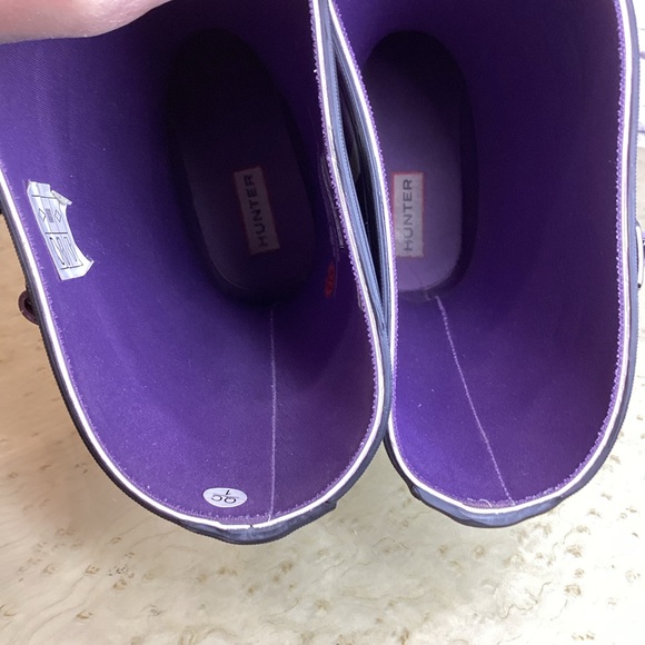 Hunter Short Tartan Purple Plaid Rain Boots - Picture 9 of 9